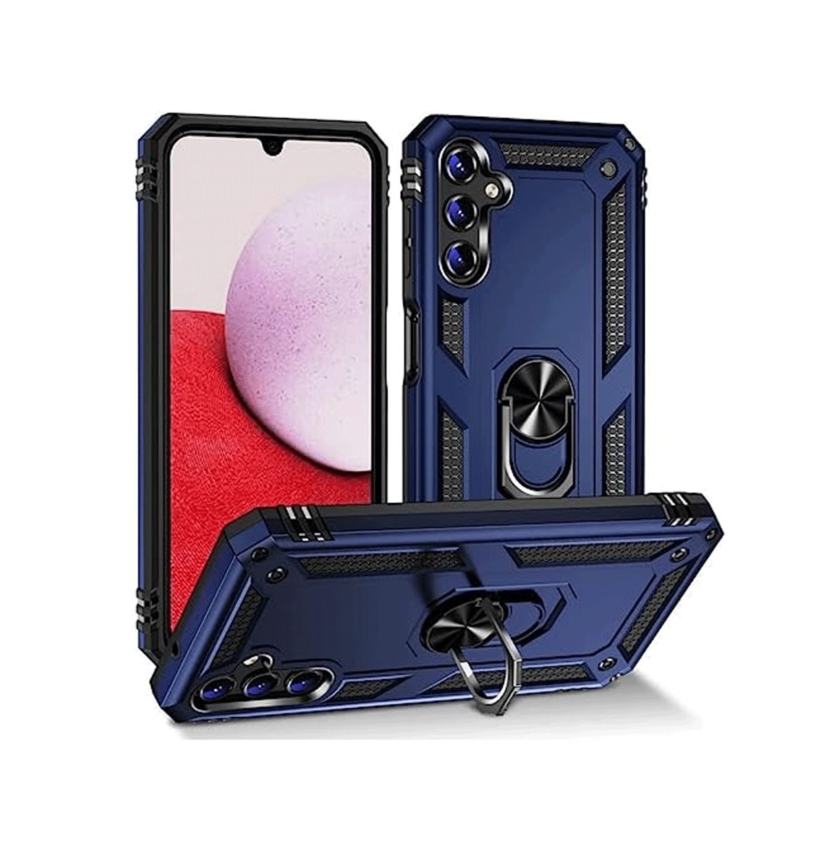 Protectores para celular  para Samsung  A14 Funda reforzada con anillo v2 Azul